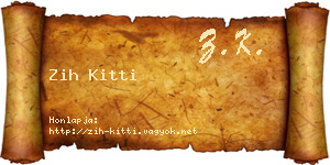 Zih Kitti névjegykártya